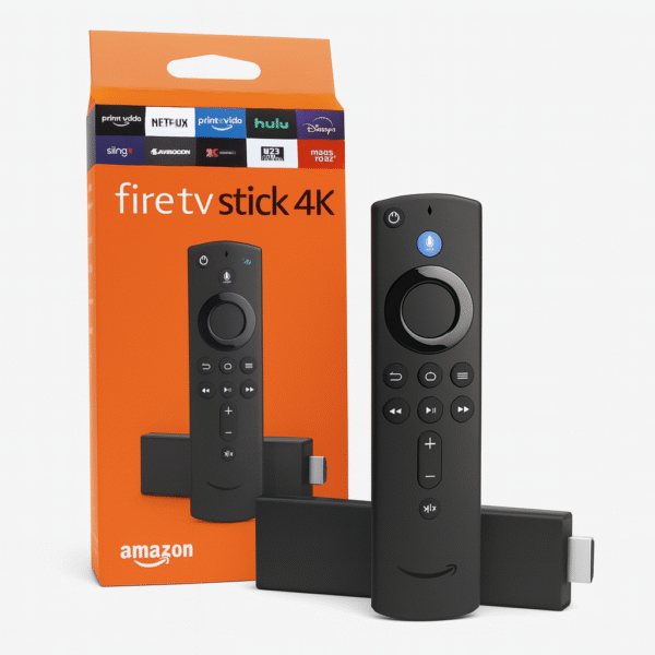 Amazon Fire TV Stick 4K Infront Product Box & Remote