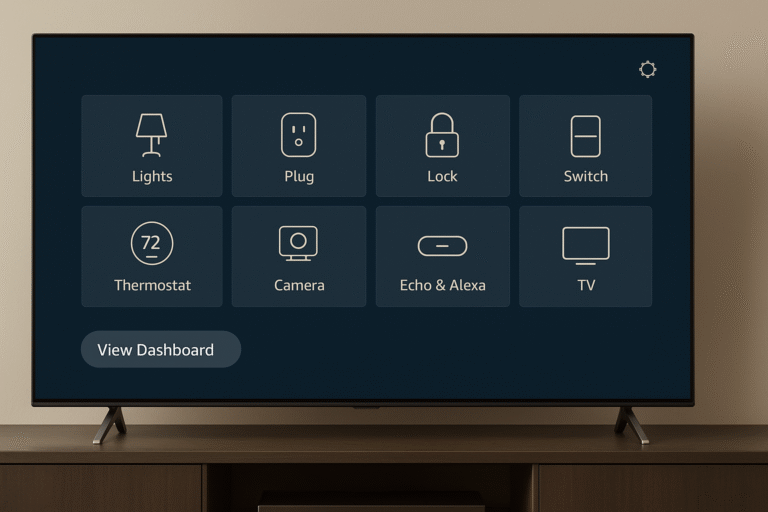 Fire OS dashboard with smart home controls
