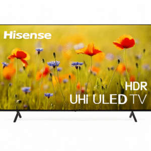 Hisense U8H ULED TV front view with HDR display on white background