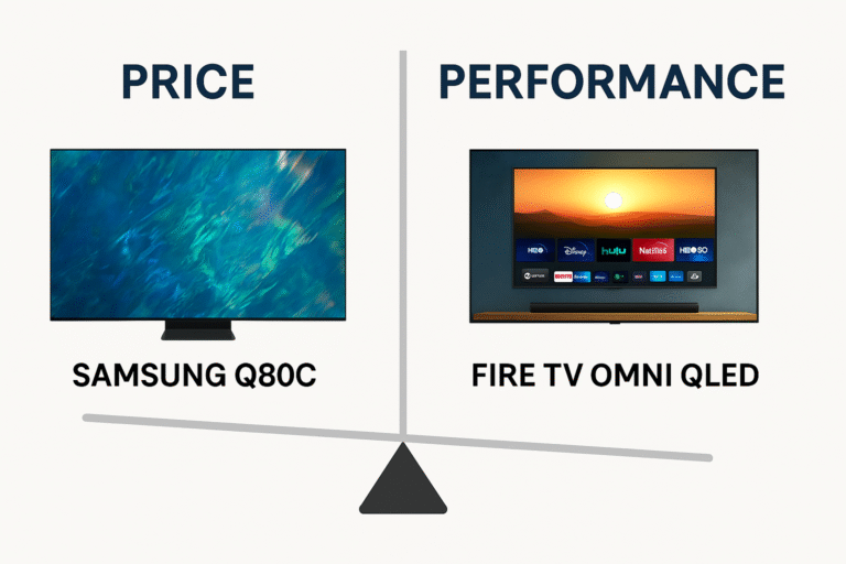 Infographic price/performance comparison between both TVs