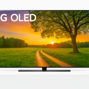 LG C2 OLED TV front view showcasing vivid colors on white background