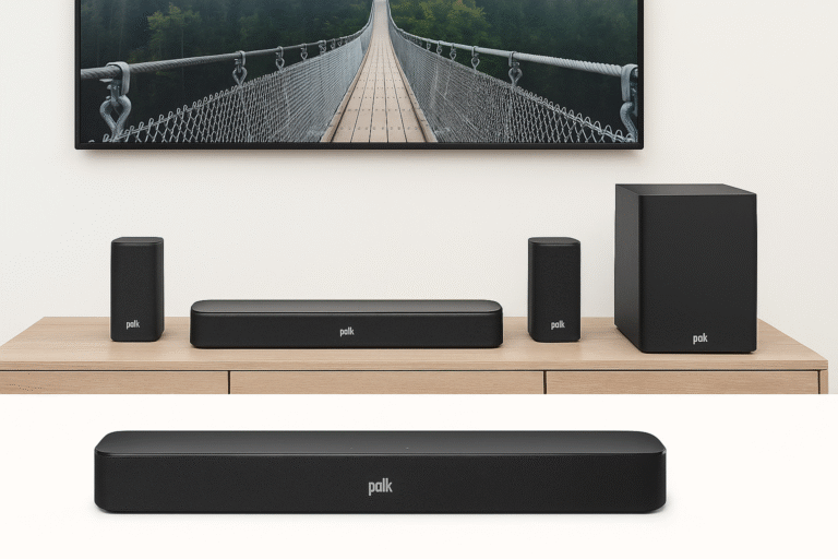 Polk Audio Signa S4 Setup photo with subwoofer and satellite speakers
