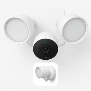 Product-Only Image (Square, White Background) Close-up of the Nest Cam floodlight showing dual LED design.