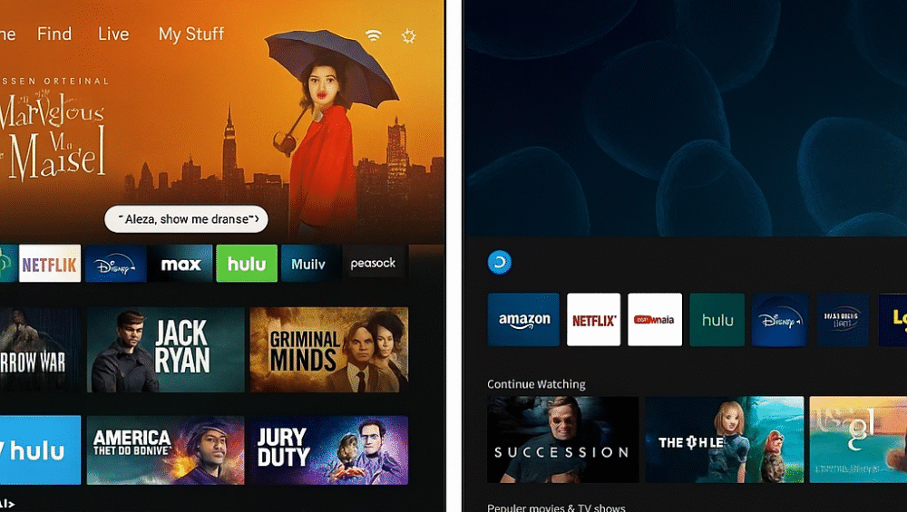 Screenshot of both OS home screens for visual comparison