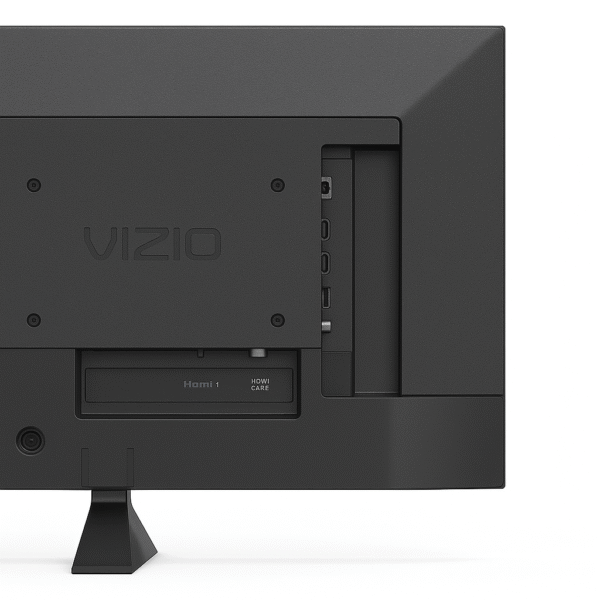 Vizio M-Series Quantum TV rear view showing HDMI 2.1 and ports on white background