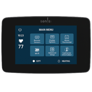 Closeup of the color display showing temperature