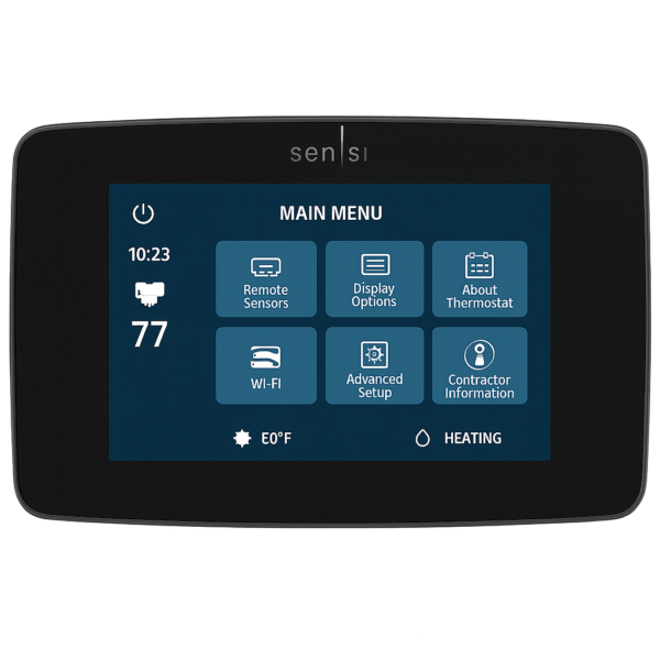 Closeup of the color display showing temperature