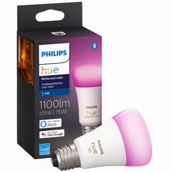 Philips Hue White Ambiance A19 LED Smart Bulb 3
