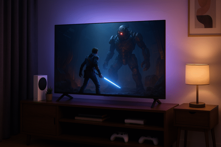 Budget TV gaming setup with Xbox Series S or PS5 Digital
