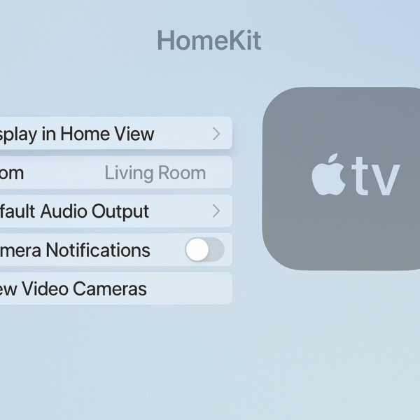 Screenshot of Apple TV HomeKit settings panel