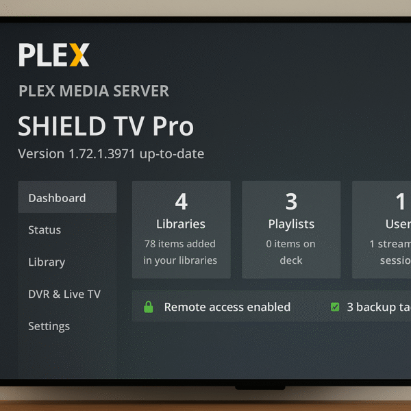 Screenshot of Plex Media Server running on Shield TV Pro