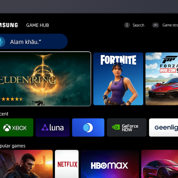 Screenshot of Samsung Game Hub home screen interface