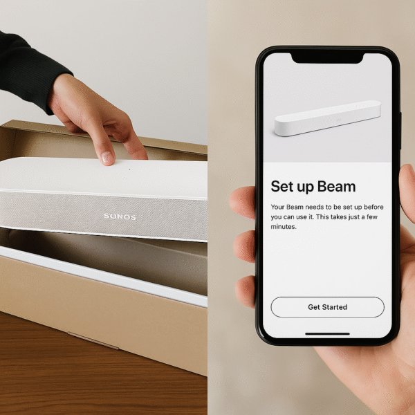 Unboxing and app setup experience side-by-side