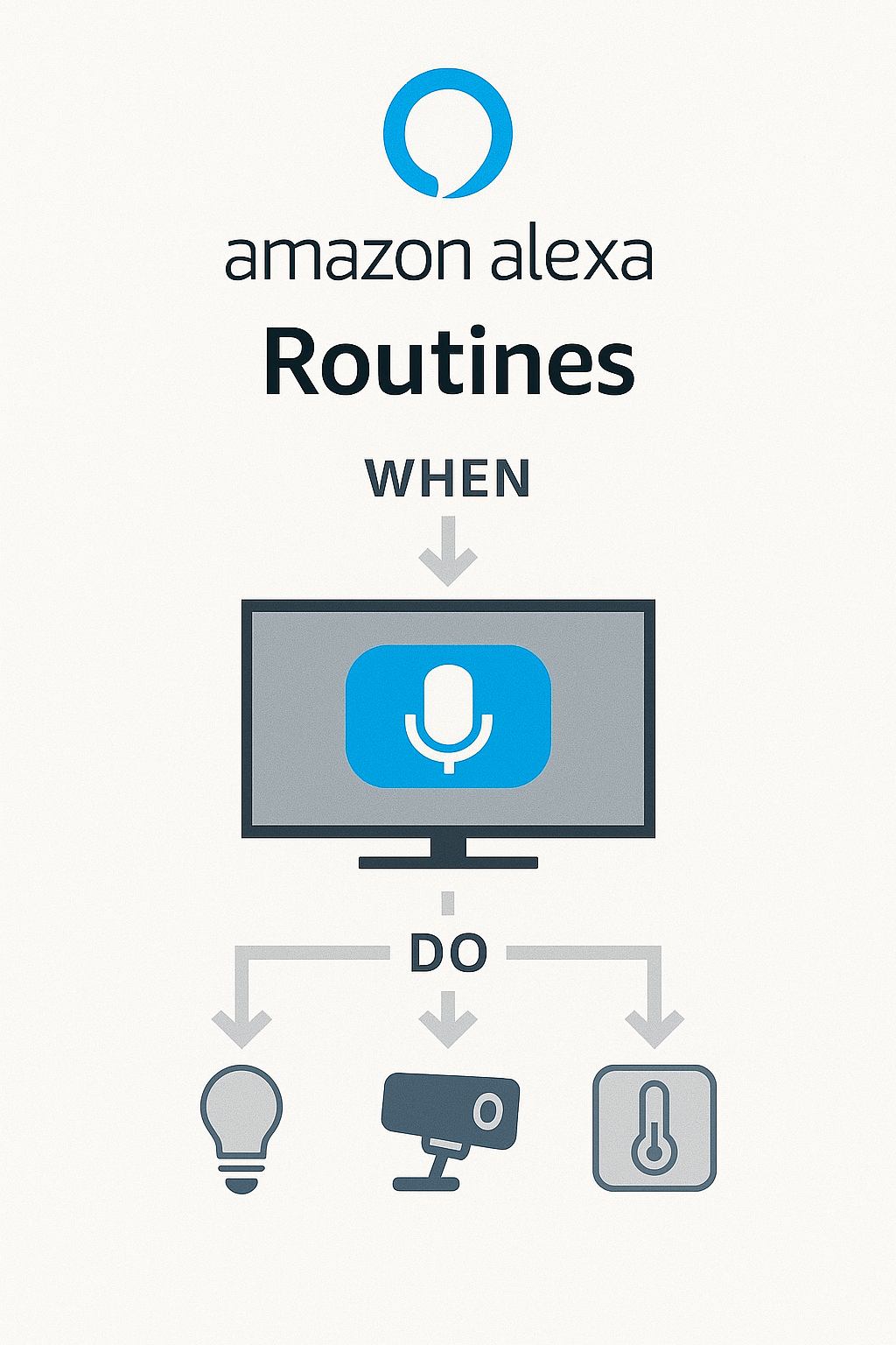 Visual diagram of how Alexa routines work with a smart TV