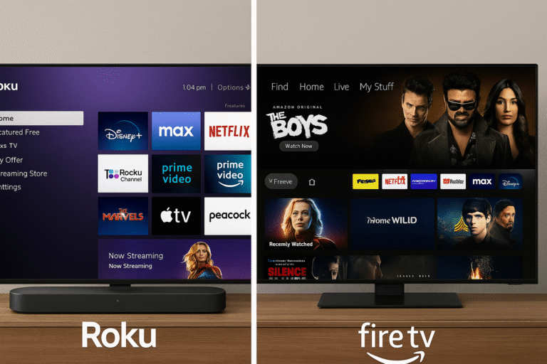 Comparison of Roku vs Fire TV home screens