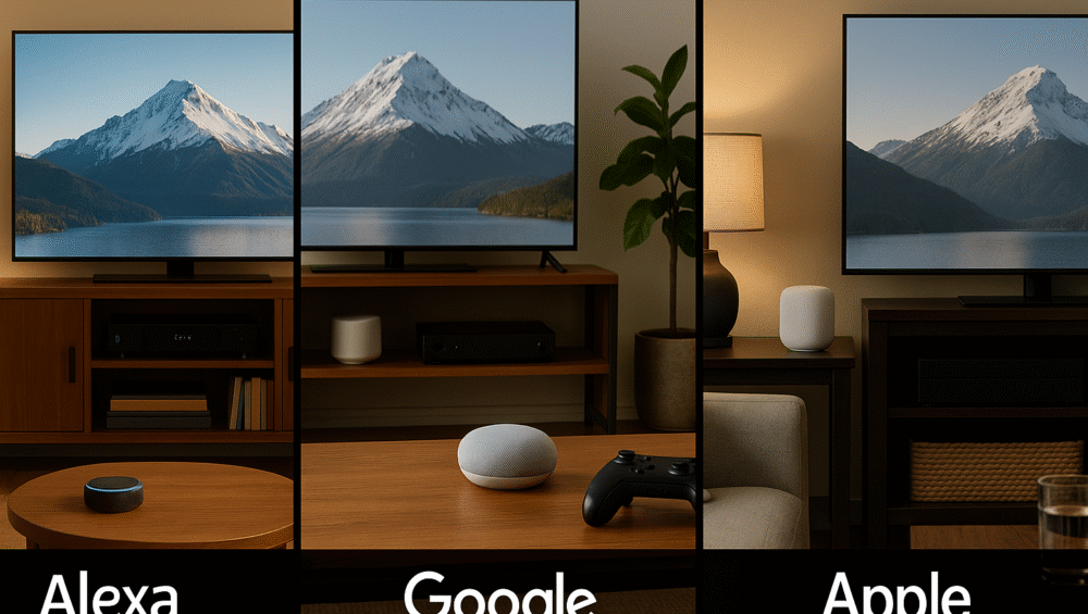 Lifestyle photos of each setup labeled by ecosystem