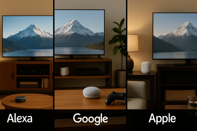Lifestyle photos of each setup labeled by ecosystem