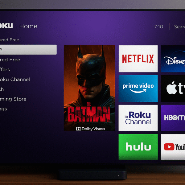 Roku Ultra UI with Dolby Vision icon visible on content preview