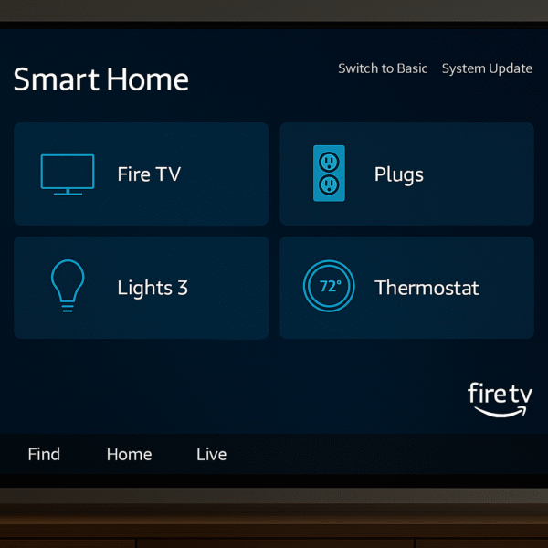 Screenshot of Fire TV showing Alexa smart home control panel