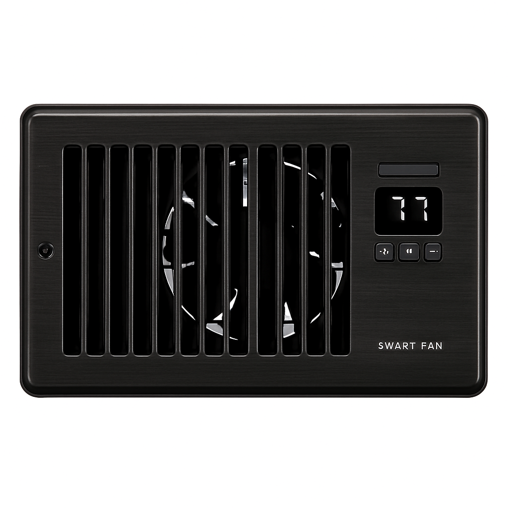 Product-Only Image (Square, White Background) – Quiet Register Booster Fan for Bedrooms and Offices
