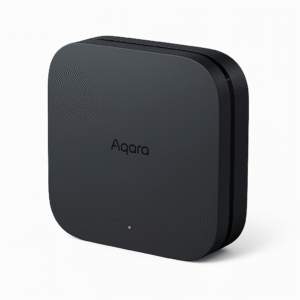 Product-only image of the Aqara M3 hub – affordable Matter-certified smart hub under $150, shown in a clean angled front view on a white background.