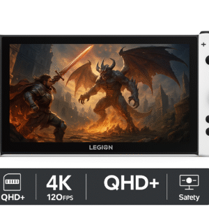 Product-only image showing a clean front view with a large display and detachable controllers, highlighting the best portable Windows detachable gaming handheld.