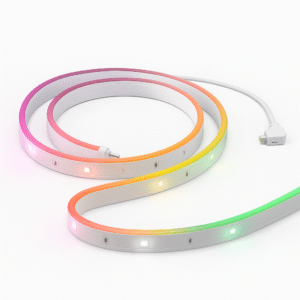 Product-Only Image (Square, White Background) Coiled 55 inch Hue Lightstrip with connectors visible.
