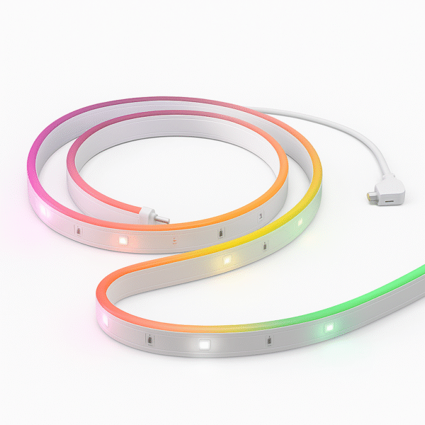 Product-Only Image (Square, White Background) Coiled 55 inch Hue Lightstrip with connectors visible.