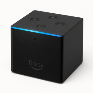 Product-Only Image (Square, White Background) Cube close-up with Alexa LED light glowing.