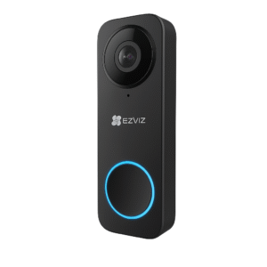 Product-Only Image (Square, White Background) → Clean angled close-up of the EP3x Pro, highlighting its camera and button design as an affordable 2K+ smart doorbell for apartments.