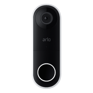 Product-Only Image (Square, White Background) → Clean front-facing close-up of the doorbell, highlighting its design as the best wired smart video doorbell under $200.