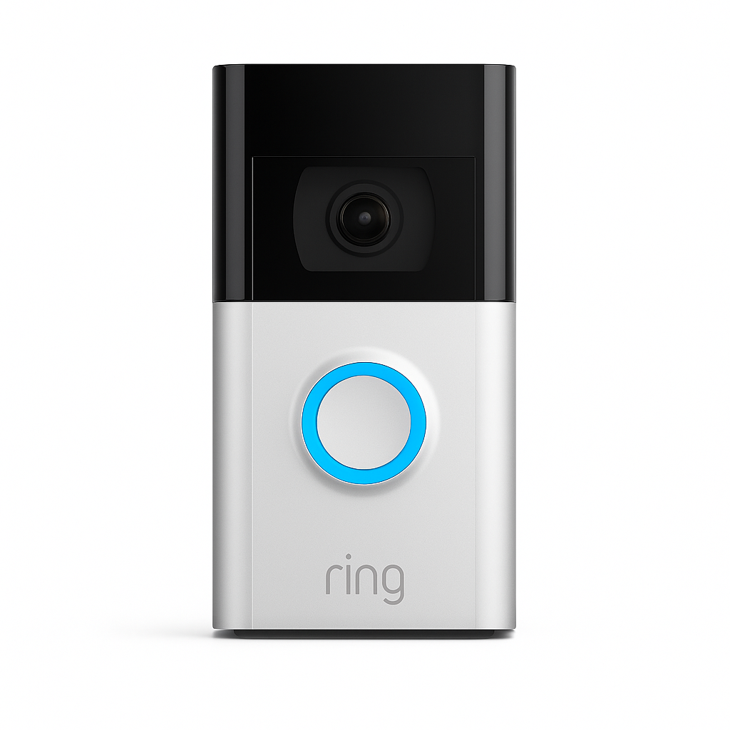 Product-Only Image (Square, White Background) → Clean front view of the doorbell showing its camera and button.