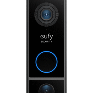 Product-Only Image (Square, White Background) → Clear close-up of the Eufy E340, highlighting its dual-camera design as the best 2K video doorbell under $200 in 2025.