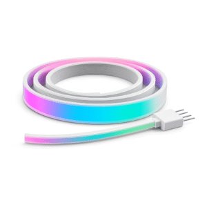 Govee COB Strip Light Pro coiled product shot on a white background, showing smooth neon-like LEDs and connector cable.